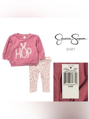 🆕JESSICA SIMPSON BABY - 24M - NWT - 2PC BUNNY OUTFIT